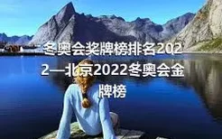冬奥会奖牌榜排名2022—北京2022冬奥会金牌榜
